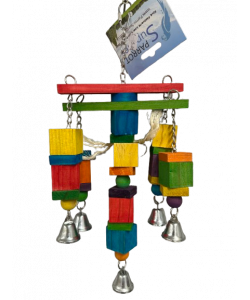 Parrot-Supplies Five Bells Jingle Stacker Wooden Parrot Toy